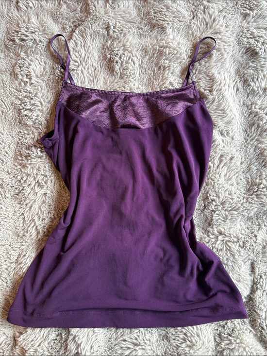 The Limited Tops - The Limited Purple Satin-Trim Spaghetti Strap Camisole